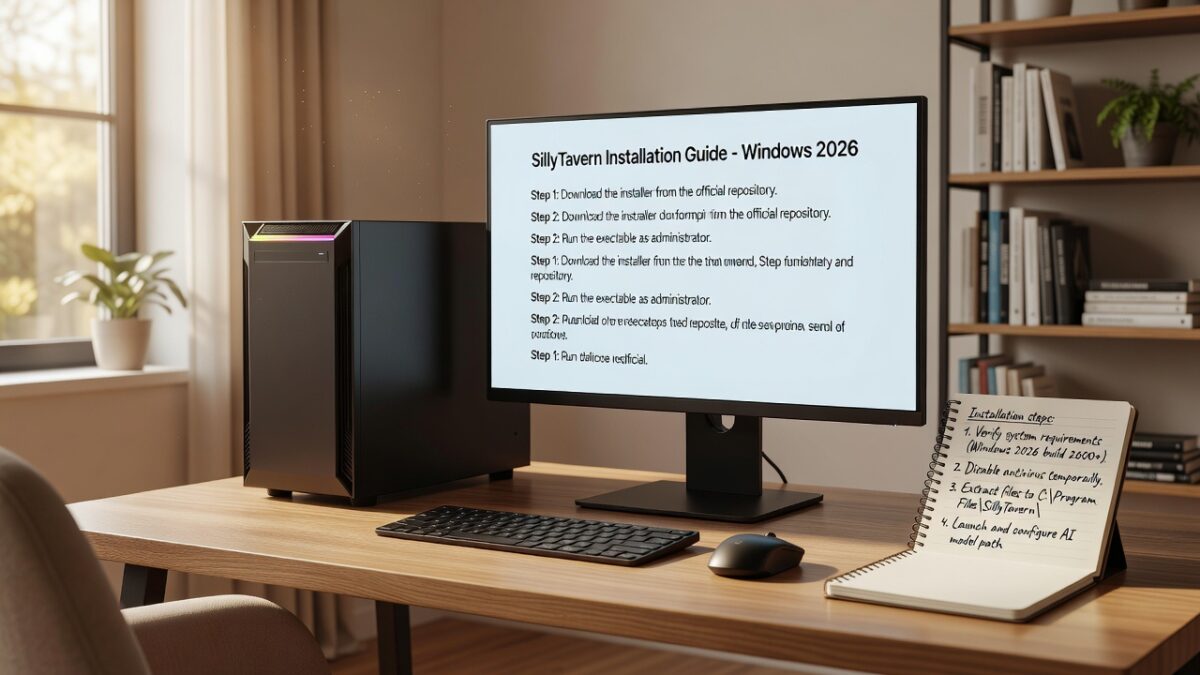 AI companion illustration for sillytavern installation guide windows 2026